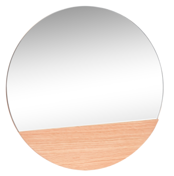 Miroir rond avec bois