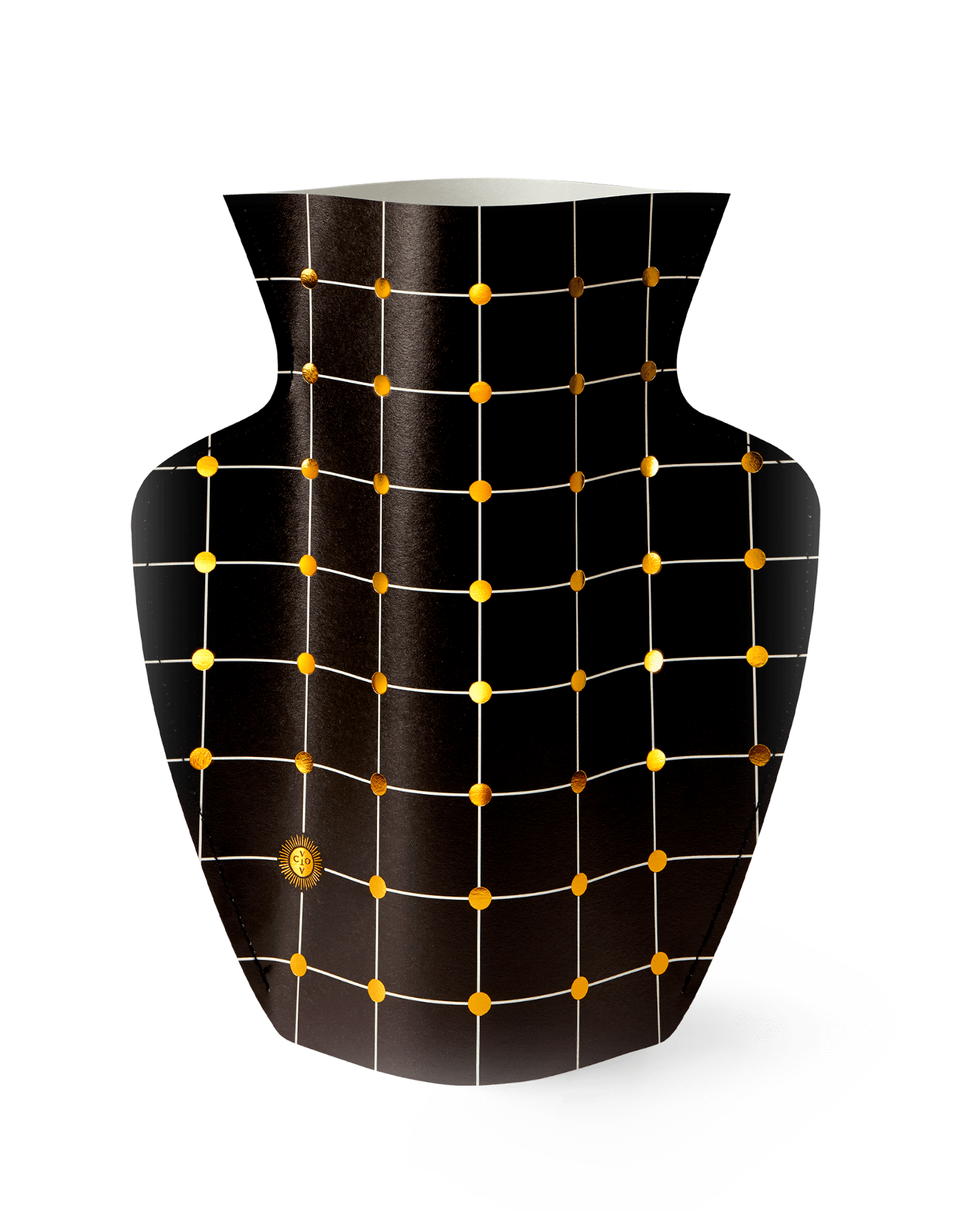 Vase papier Lido Noir et Or