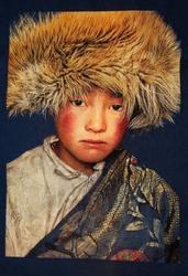 Tenture Tibetan boy blue