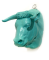 Tabouret Bullsit turquoise/ Sculpture tête de taureau