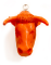 Tabouret Bullsit orange/ Sculpture tête de taureau