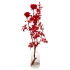 Branche de rose rouge artificielle avec pot